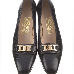 Salvatore Ferragamo Alligator Animal Print Pumps